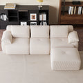 Canapé modulaire, canapé d’angle en forme de L avec ottoman, rembourrage en mousse à haute densité, assise spacieuse, canapé pour salon, tissu en velours côtelé, mobilier moderne pour la maison, idéal pour un salon