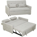 HOMCOM Canapé convertible 2 places 3 en 1, canapé-lit clic-clac 137x180cm, tissu lin, marron clair